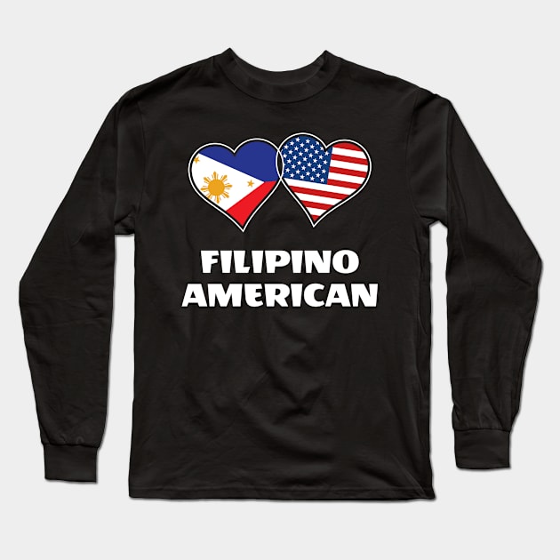 Filipino American Fil-Am Pinoy Pride Pilipinas America Design Gift Idea Long Sleeve T-Shirt by c1337s